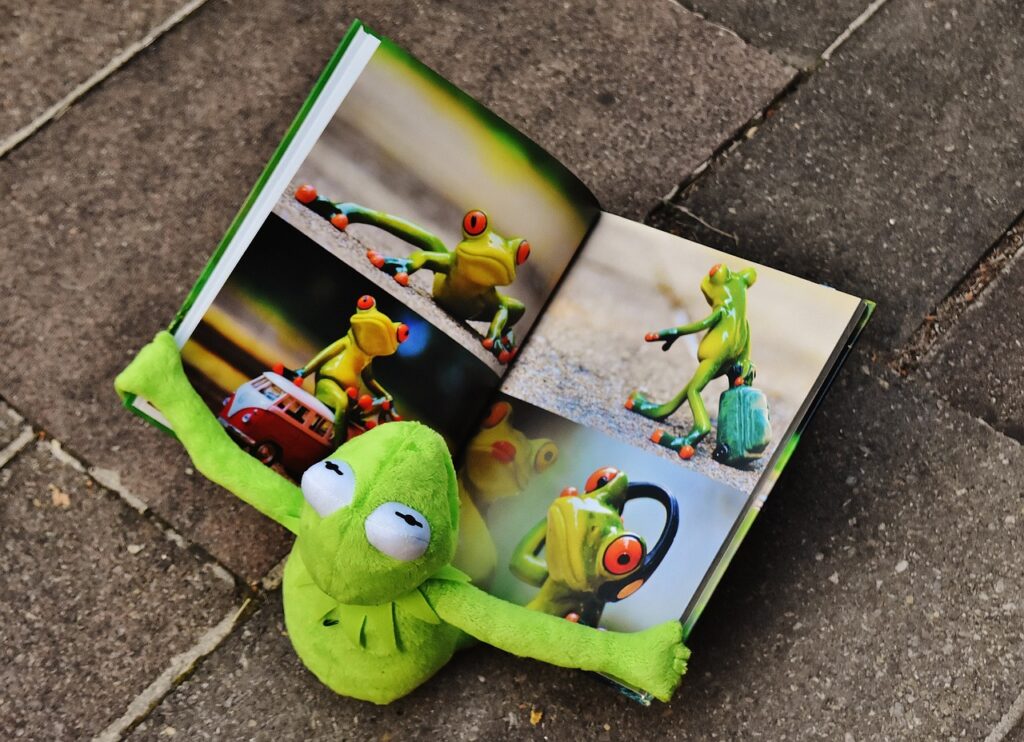 kermit, a book, picture book-1673468.jpg